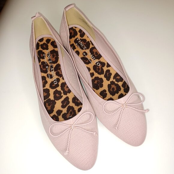 New NWT Vince Camuto Pink Ballet Shoes 7 M Washable Pointy Toe - Picture 3 of 7